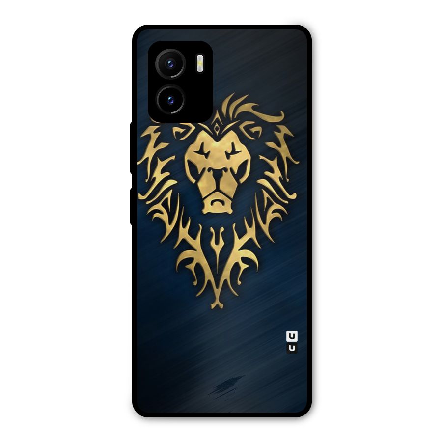 Beautiful Golden Lion Design Metal Back Case for Vivo Y15s