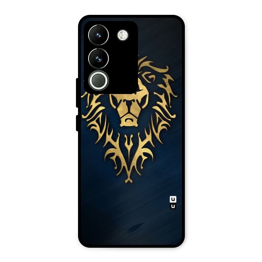 Beautiful Golden Lion Design Metal Back Case for Vivo Y200