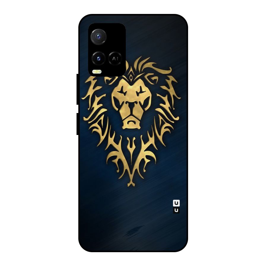 Beautiful Golden Lion Design Metal Back Case for Vivo Y21T