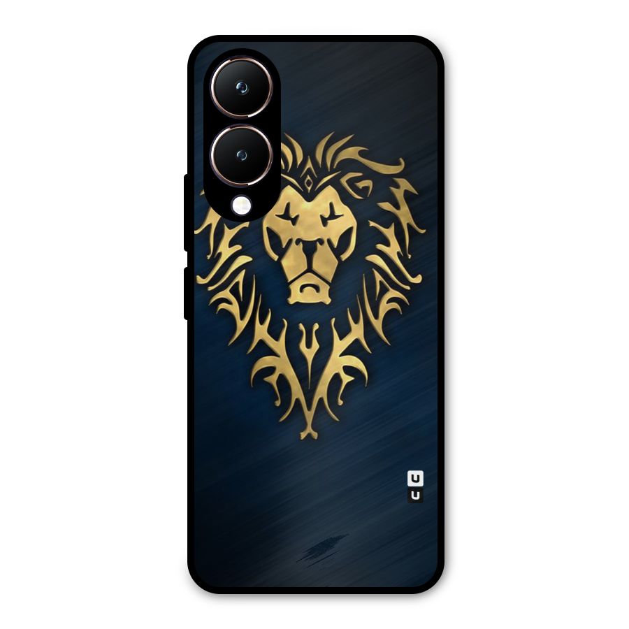 Beautiful Golden Lion Design Metal Back Case for Vivo Y28