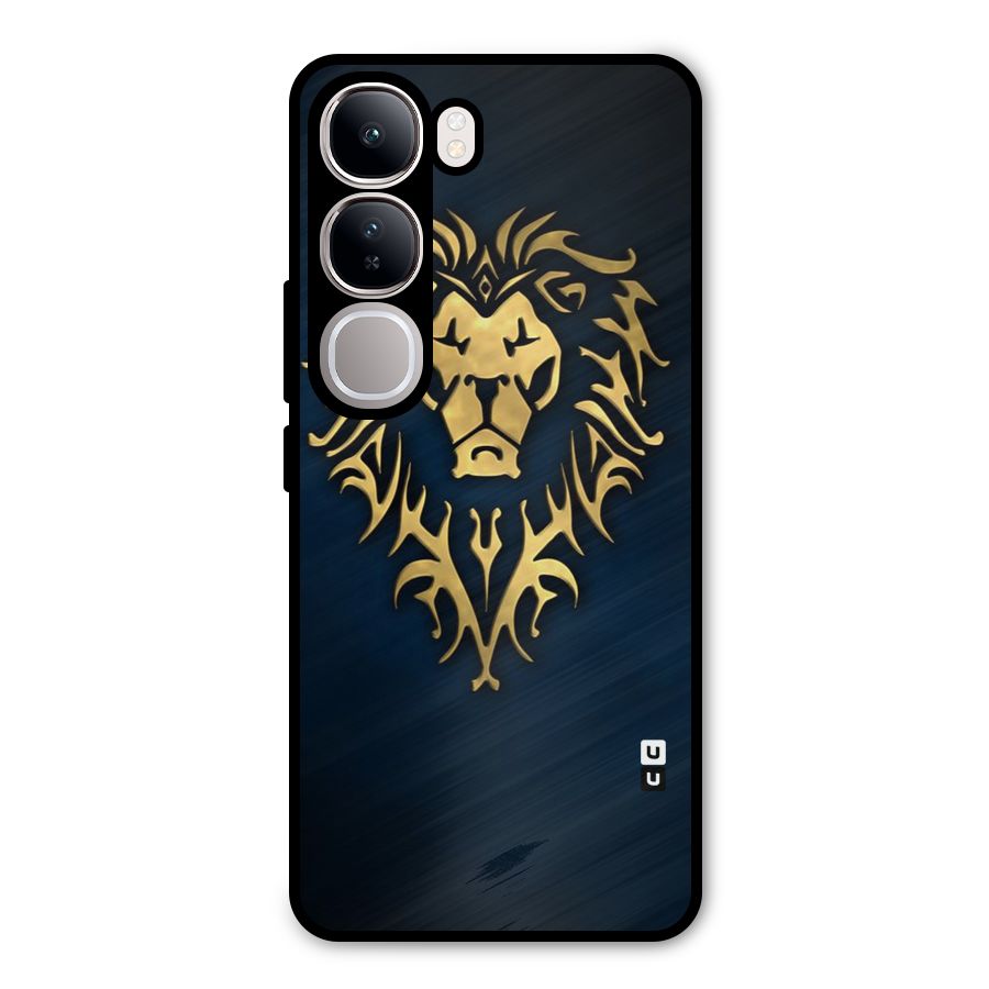 Beautiful Golden Lion Design Metal Back Case for Vivo Y300