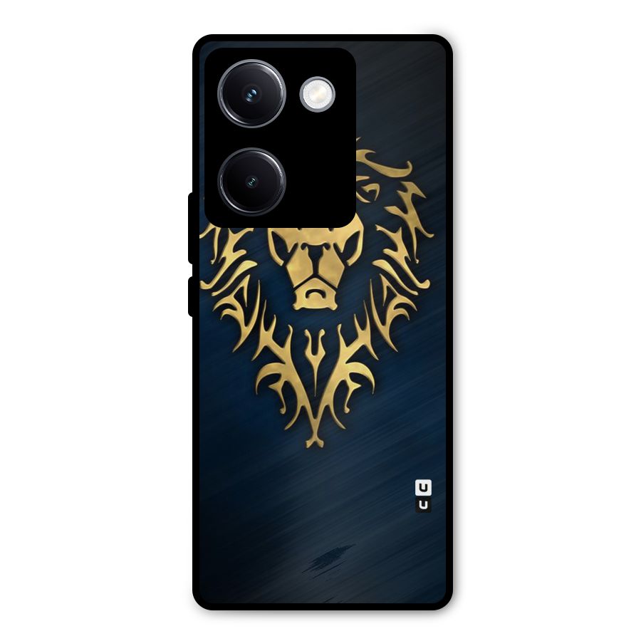 Beautiful Golden Lion Design Metal Back Case for Vivo Y300 Plus
