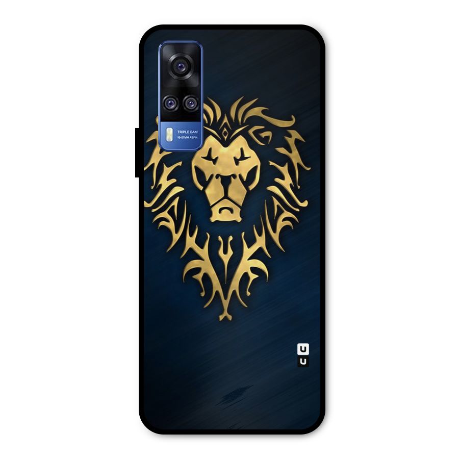 Beautiful Golden Lion Design Metal Back Case for Vivo Y31