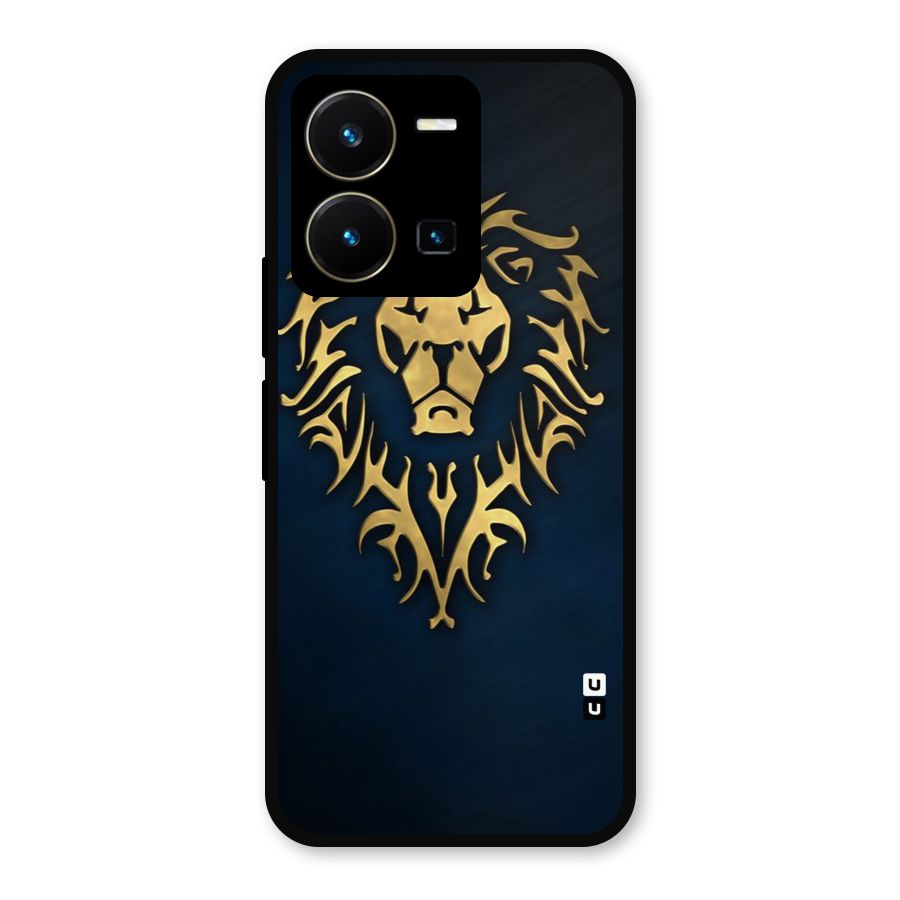 Beautiful Golden Lion Design Metal Back Case for Vivo Y35