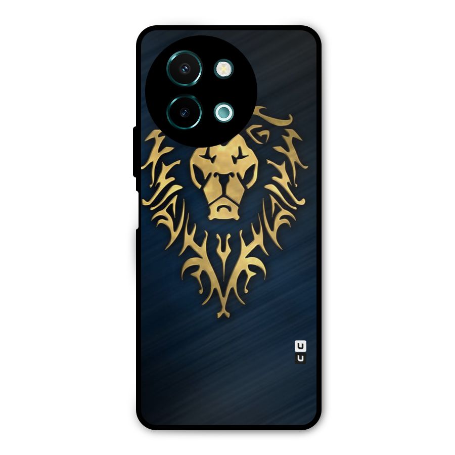 Beautiful Golden Lion Design Metal Back Case for Vivo Y58