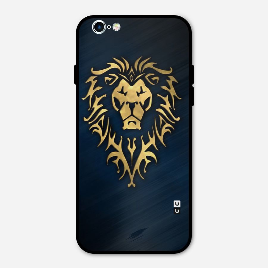 Beautiful Golden Lion Design Metal Back Case for iPhone 6 6s