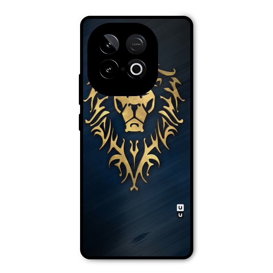 Beautiful Golden Lion Design Metal Back Case for iQOO Neo 10