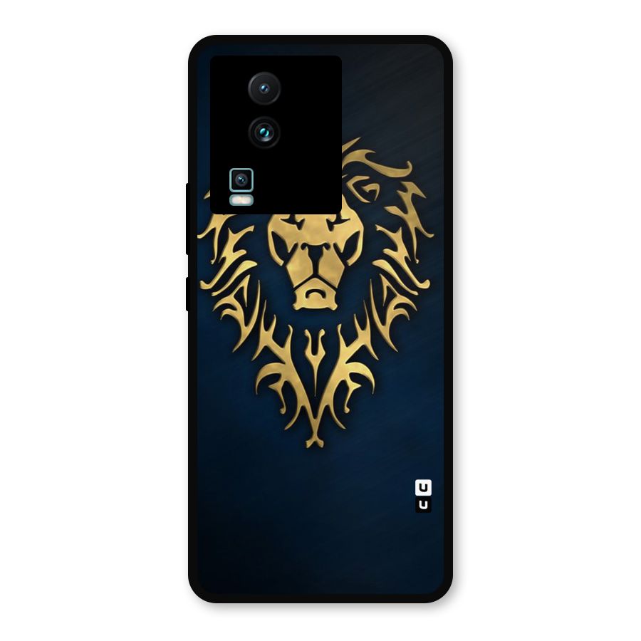 Beautiful Golden Lion Design Metal Back Case for iQOO Neo 7