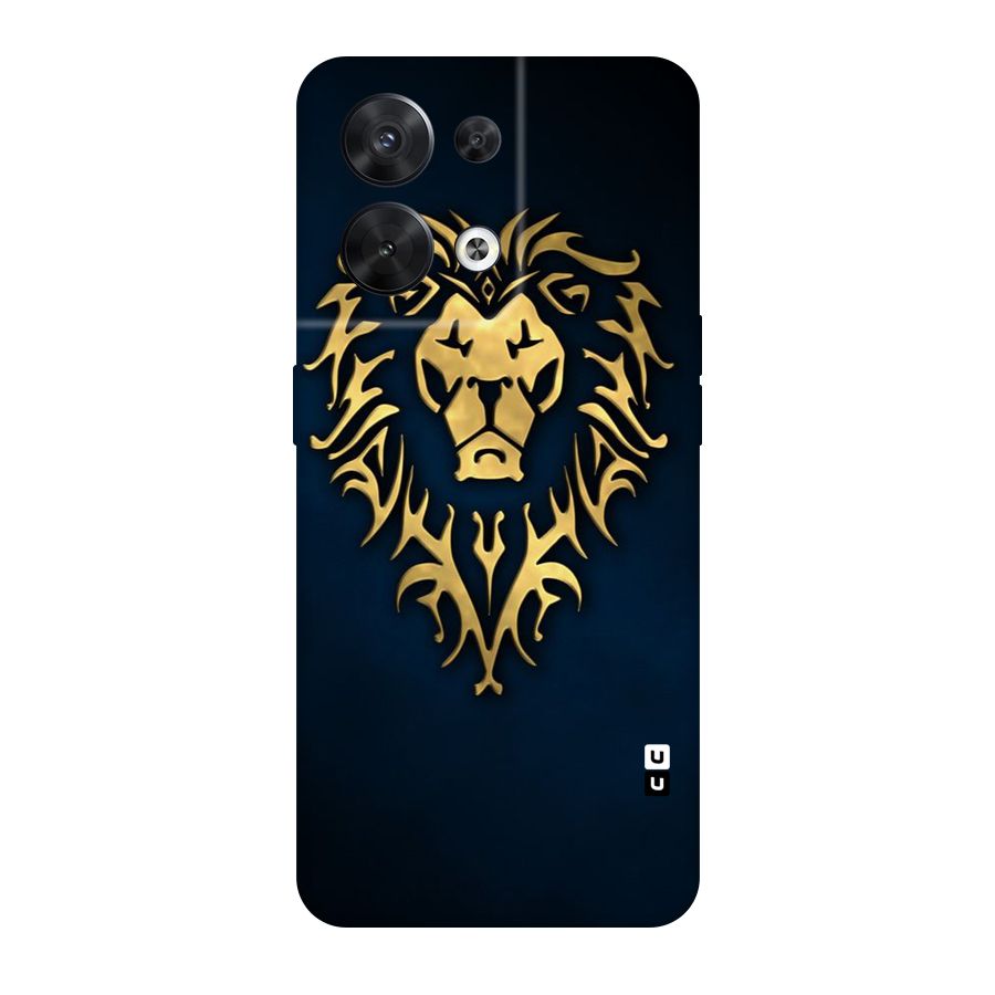 Beautiful Golden Lion Design Original Polycarbonate Back Case for Oppo Reno8 5G