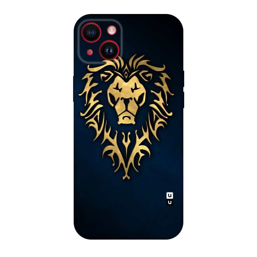 Beautiful Golden Lion Design Original Polycarbonate Back Case for iPhone 14 Plus