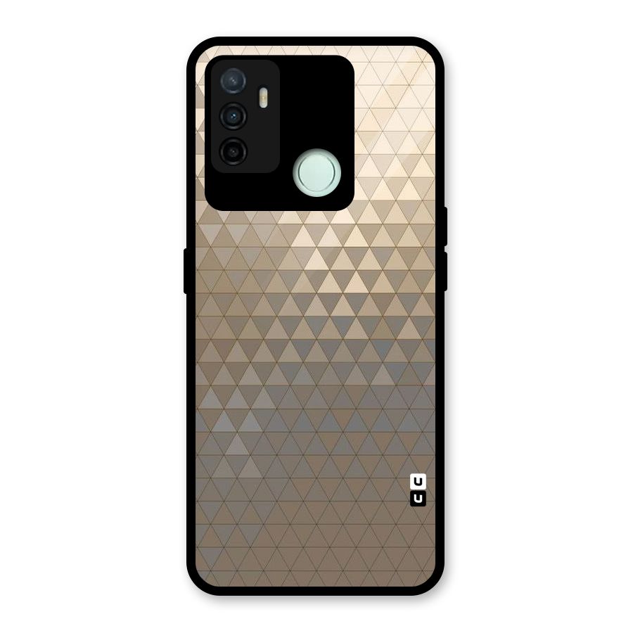 Beautiful Golden Pattern Glass Back Case for Oppo A53