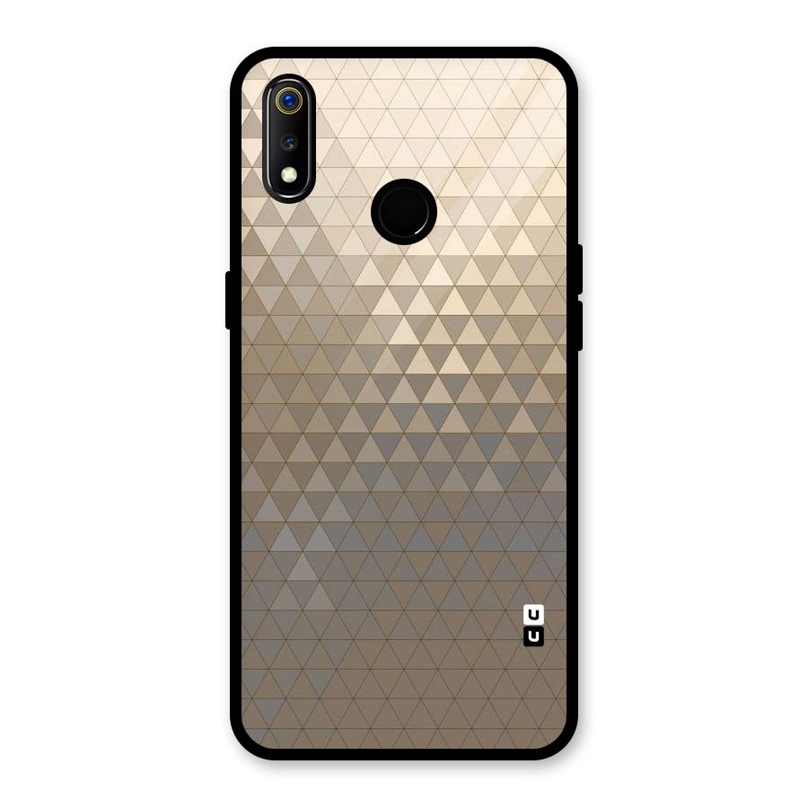 Beautiful Golden Pattern Glass Back Case for Realme 3