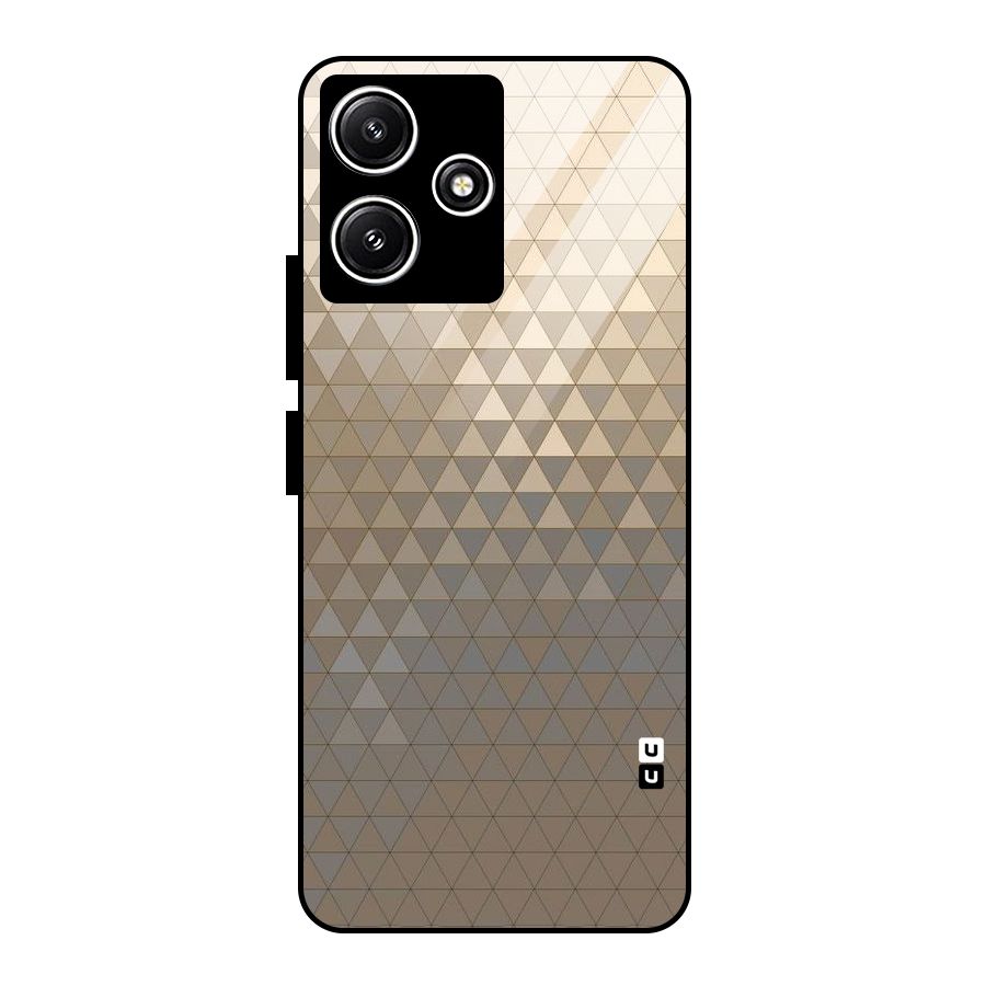 Beautiful Golden Pattern Glass Back Case for Redmi 12 5G