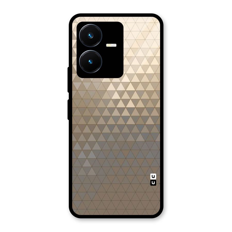 Beautiful Golden Pattern Glass Back Case for Vivo Y22s