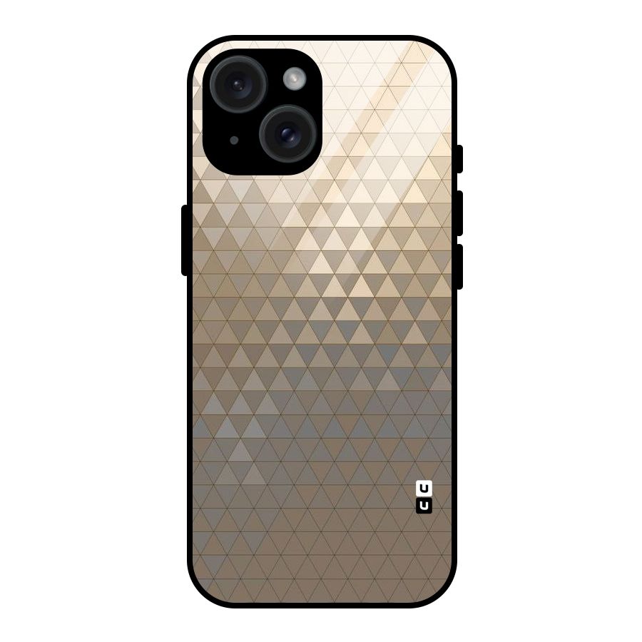 Beautiful Golden Pattern Glass Back Case for iPhone 15