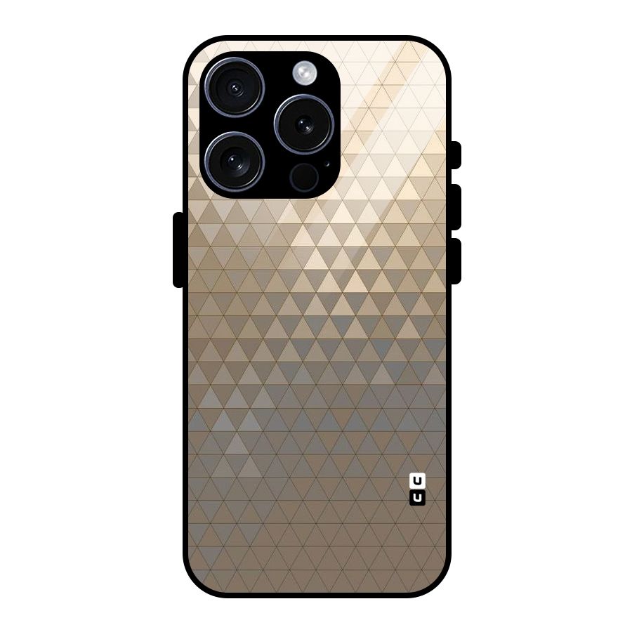 Beautiful Golden Pattern Glass Back Case for iPhone 15 Pro