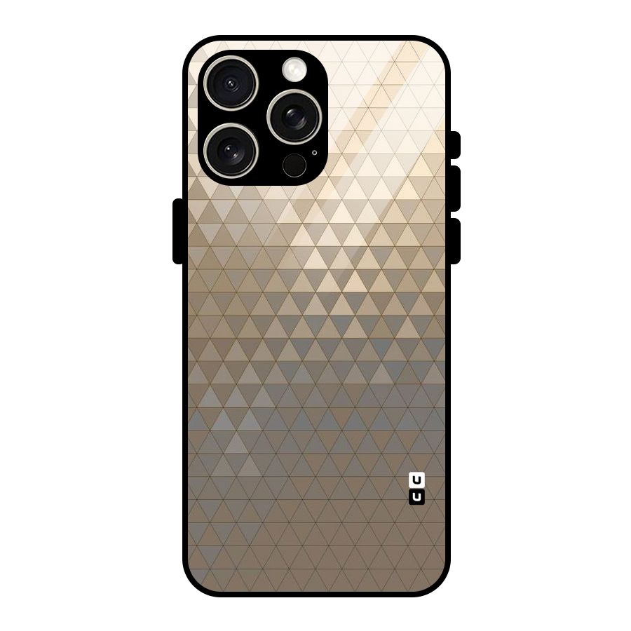 Beautiful Golden Pattern Glass Back Case for iPhone 15 Pro Max
