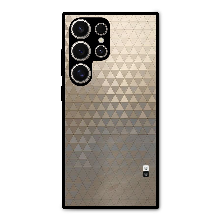 Beautiful Golden Pattern Metal Back Case for Galaxy S24 Ultra