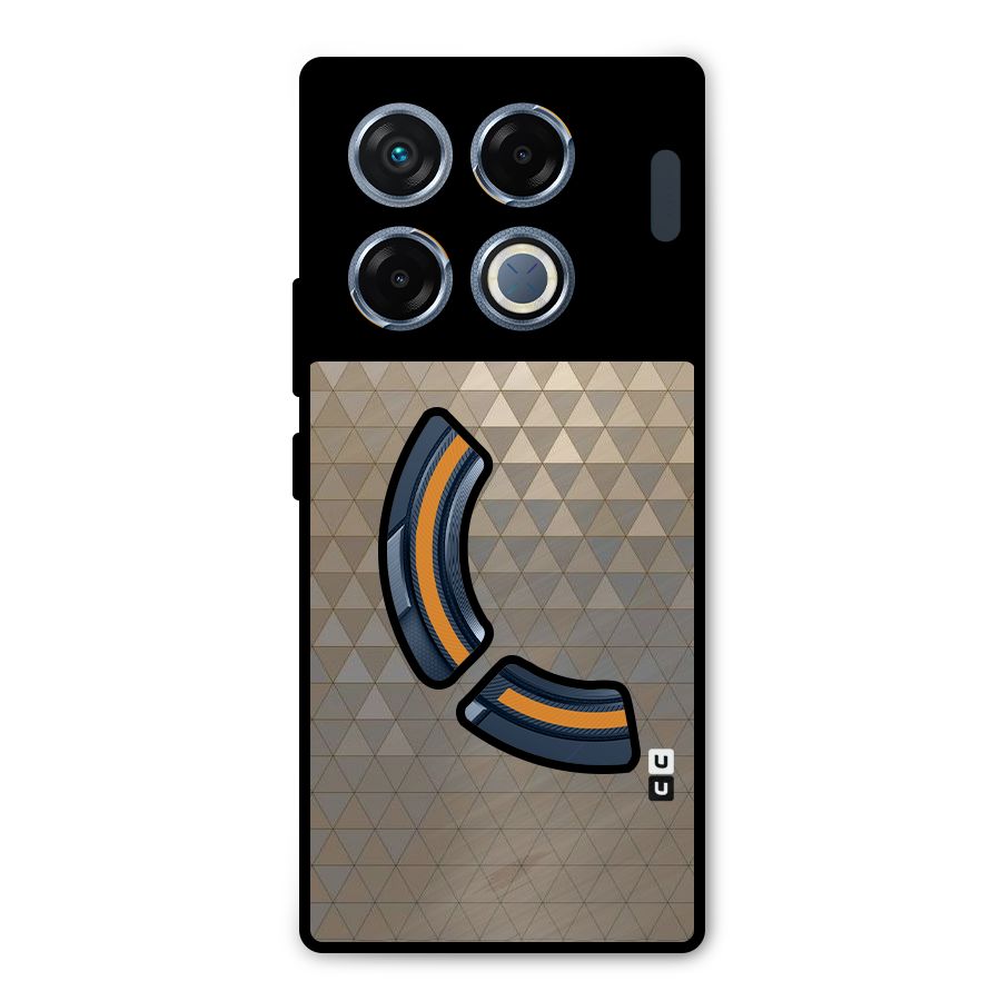 Beautiful Golden Pattern Metal Back Case for Infinix GT 20 Pro