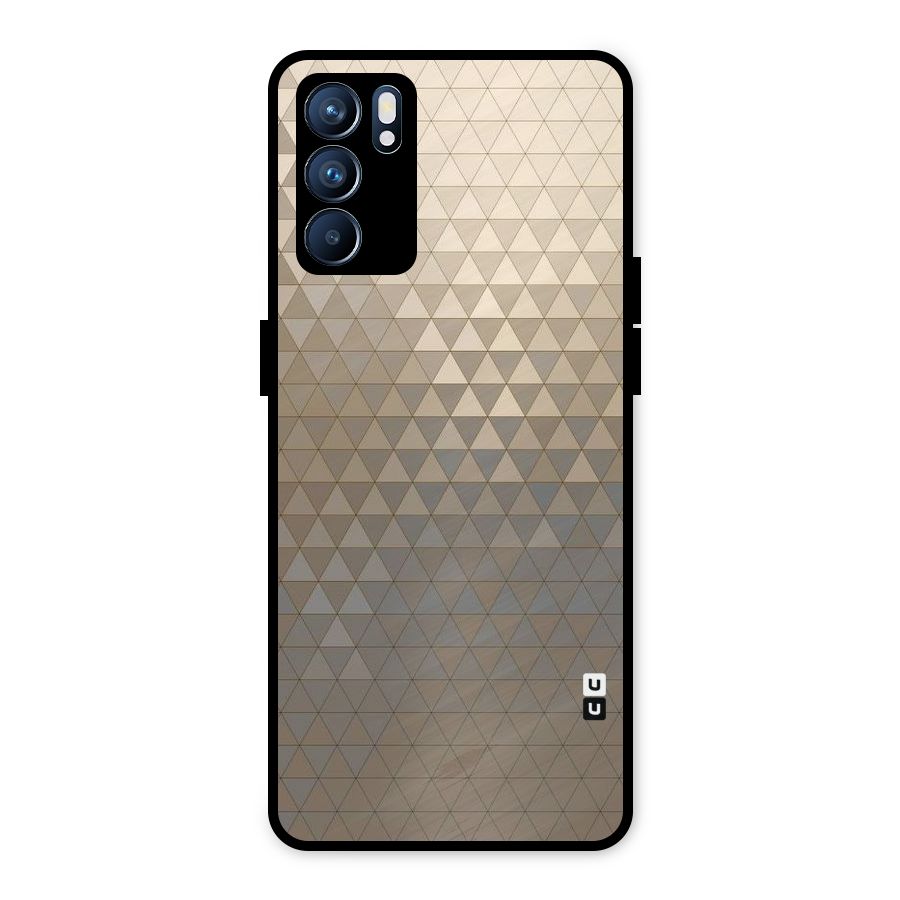 Beautiful Golden Pattern Metal Back Case for Oppo Reno6 5G