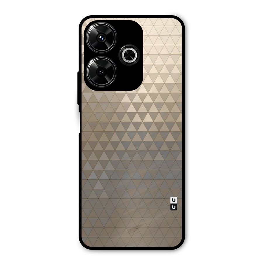 Beautiful Golden Pattern Metal Back Case for Poco M6 Plus