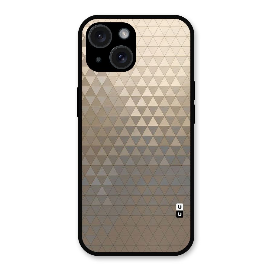 Beautiful Golden Pattern Metal Back Case for iPhone 15