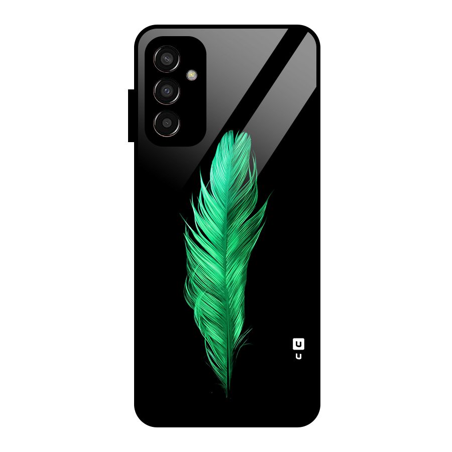 Beautiful Green Feather Glass Back Case for Galaxy F13