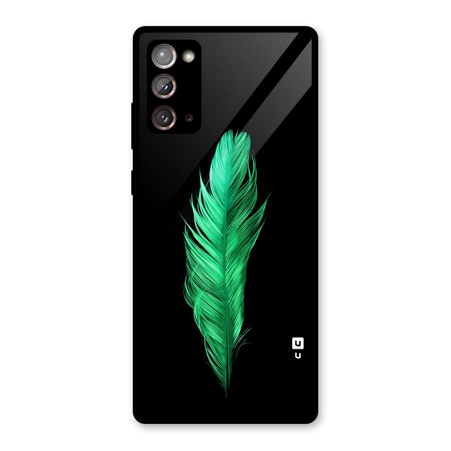 Beautiful Green Feather Glass Back Case for Galaxy Note 20
