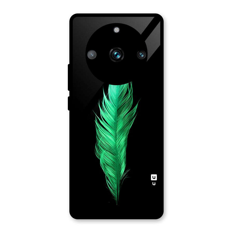 Beautiful Green Feather Glass Back Case for Realme 11 Pro Plus