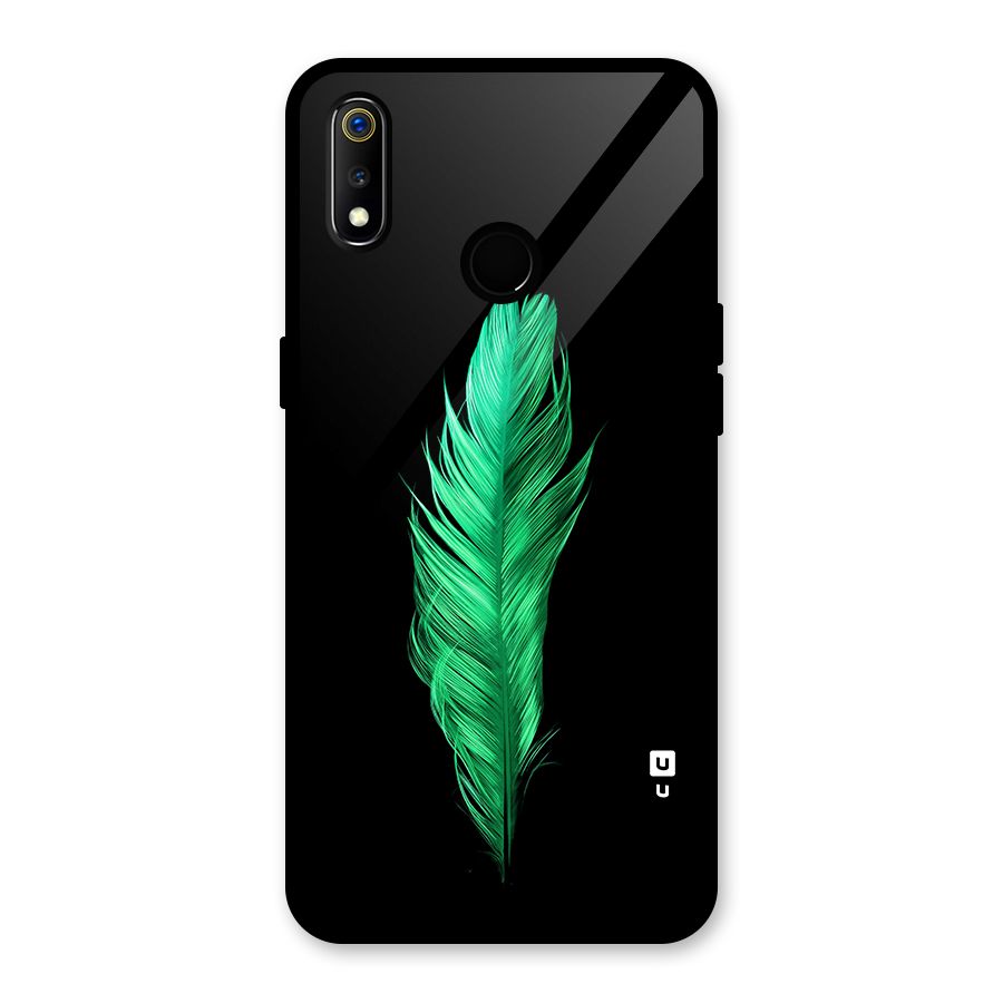 Beautiful Green Feather Glass Back Case for Realme 3i