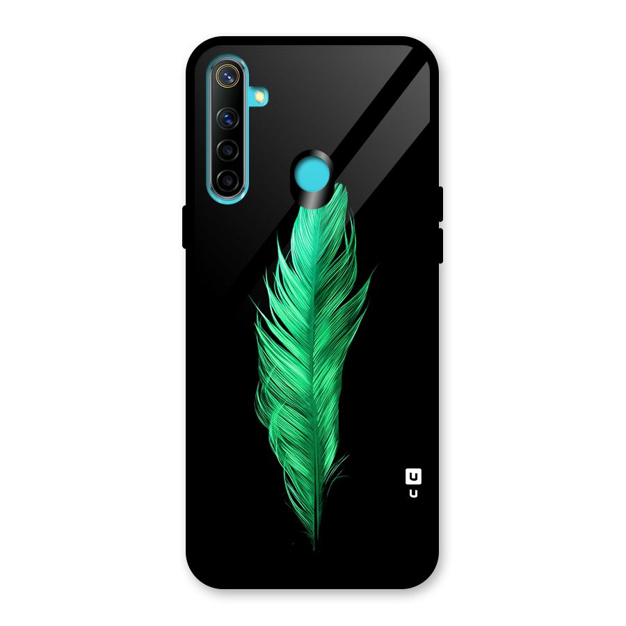 Beautiful Green Feather Glass Back Case for Realme 5