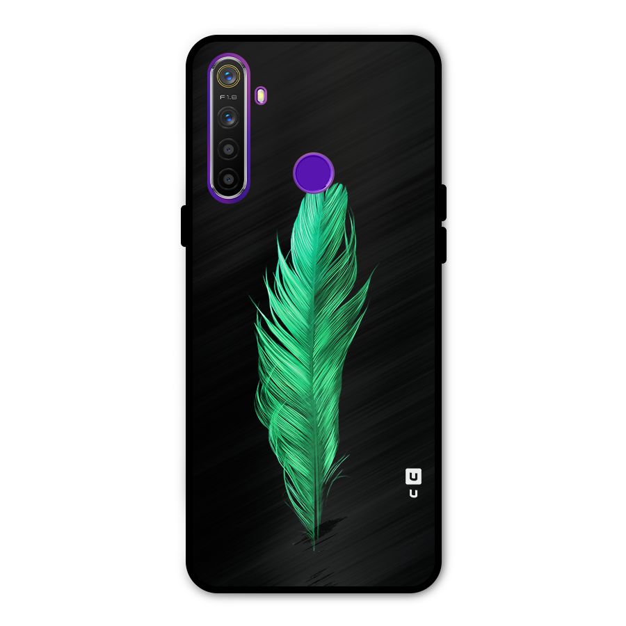 Beautiful Green Feather Glass Back Case for Realme 5s