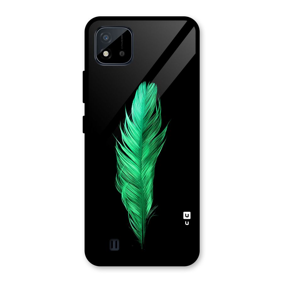 Beautiful Green Feather Glass Back Case for Realme C11 2021