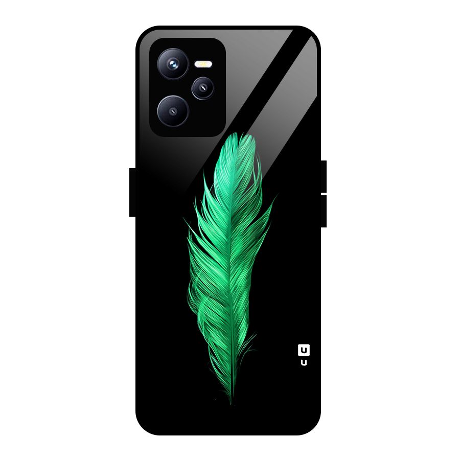 Beautiful Green Feather Glass Back Case for Realme C35