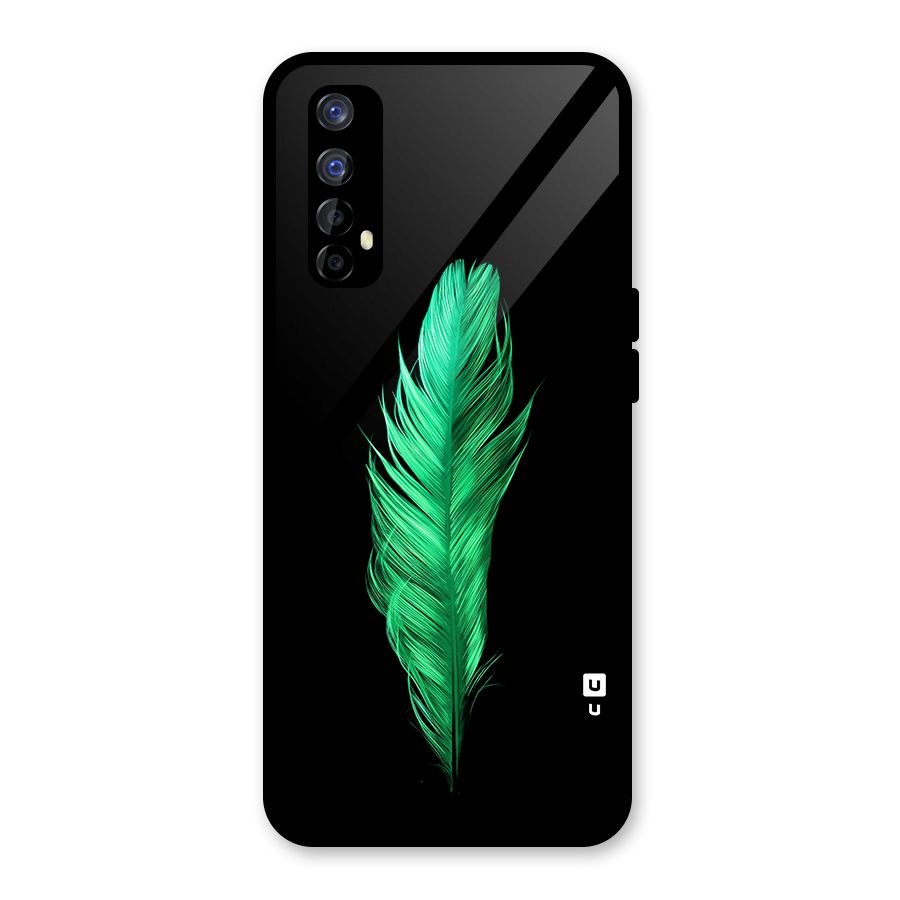 Beautiful Green Feather Glass Back Case for Realme Narzo 20 Pro