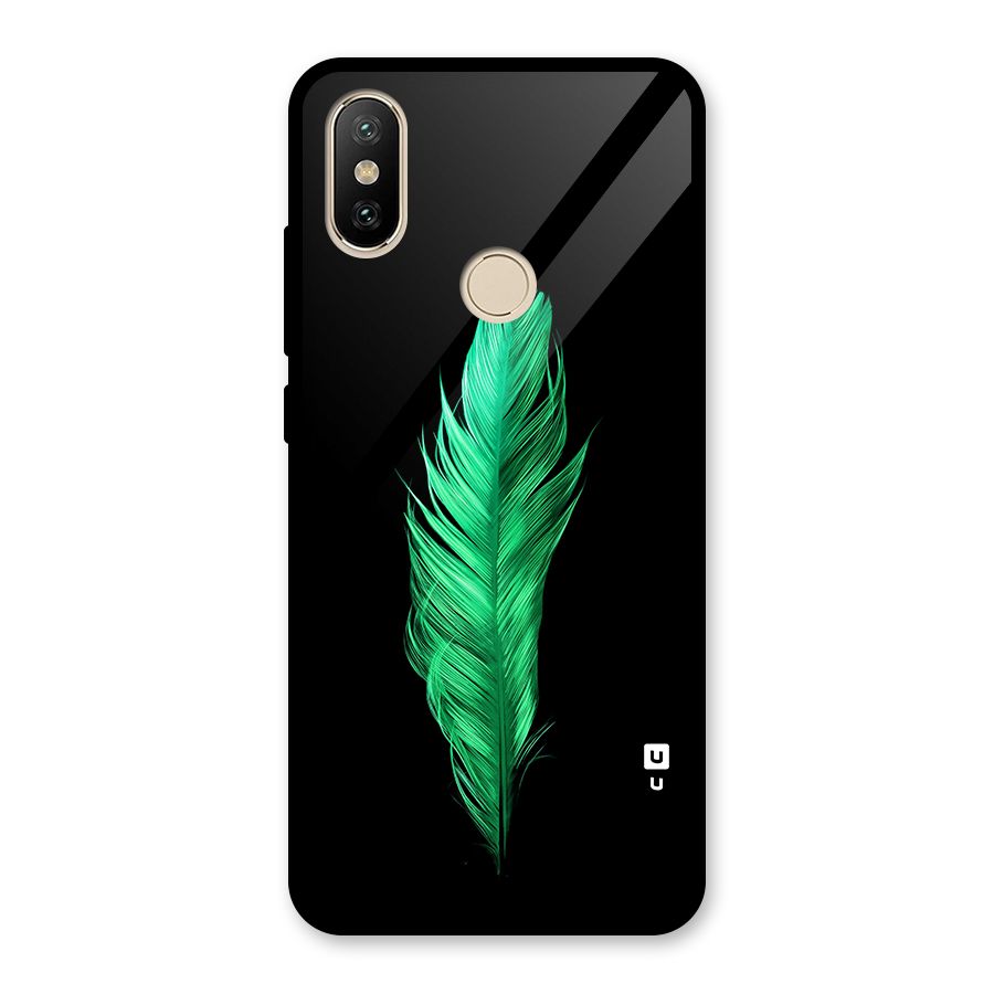 Beautiful Green Feather Glass Back Case for Redmi A2