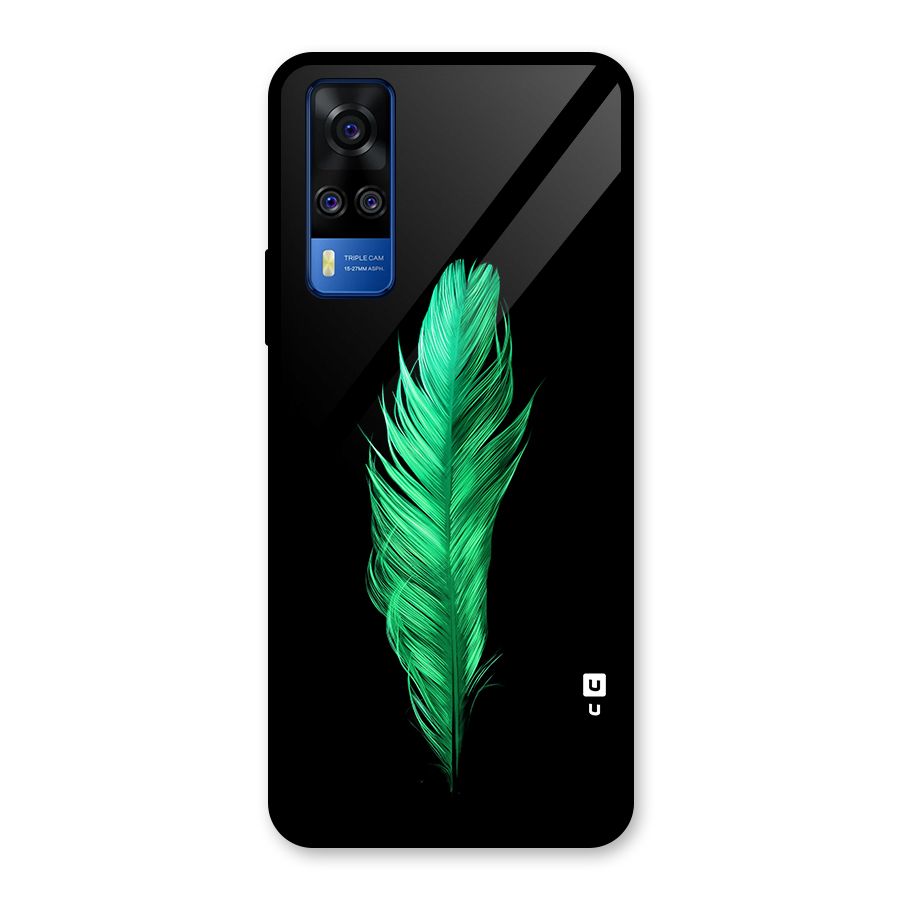 Beautiful Green Feather Glass Back Case for Vivo Y31