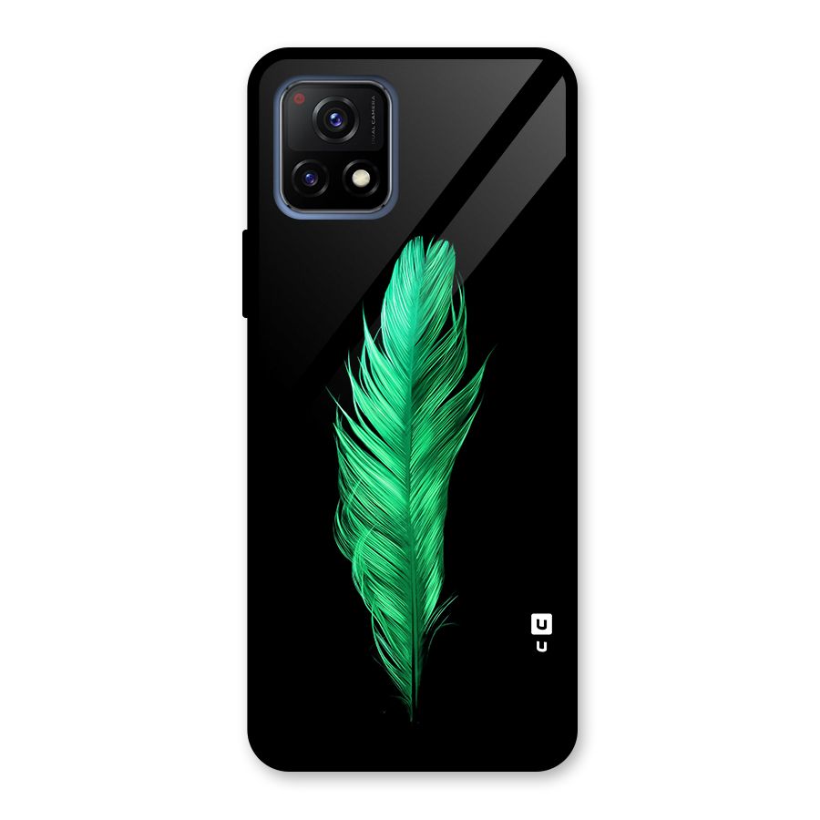 Beautiful Green Feather Glass Back Case for Vivo Y72 5G