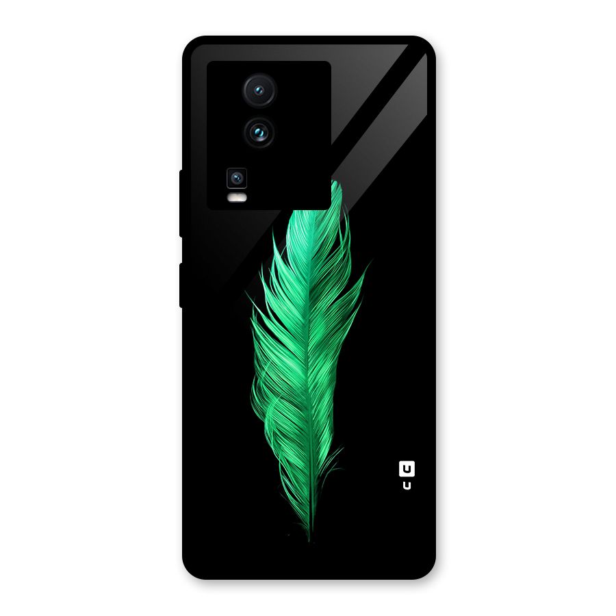 Beautiful Green Feather Glass Back Case for Vivo iQOO Neo 7 Pro