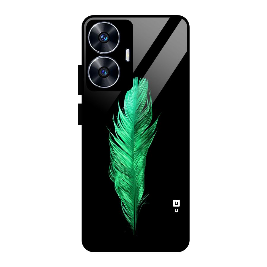 Beautiful Green Feather Glass Back Case for realme C55