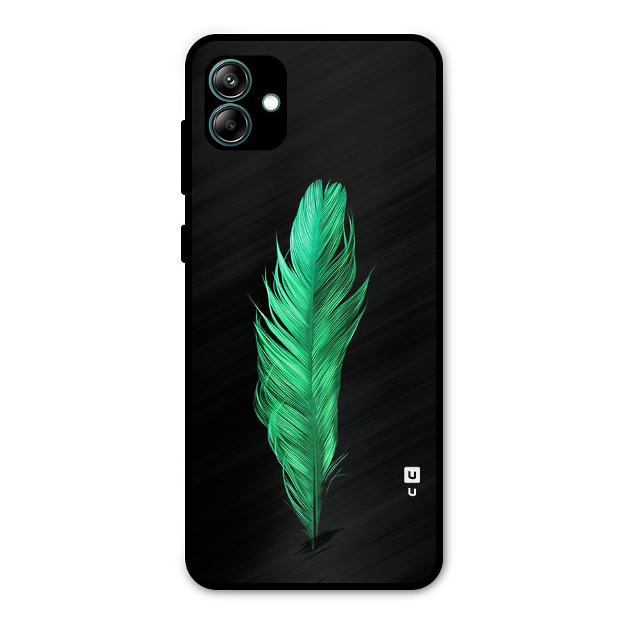 Beautiful Green Feather Metal Back Case for Galaxy A04