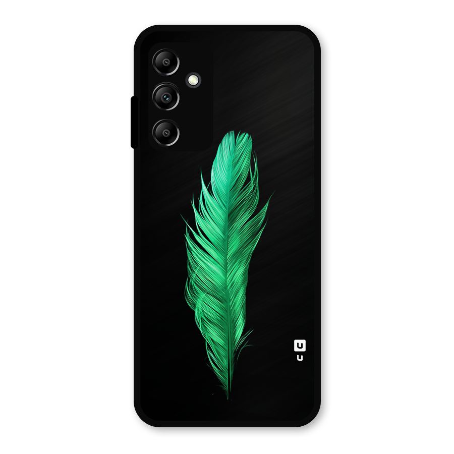 Beautiful Green Feather Metal Back Case for Galaxy A14 5G