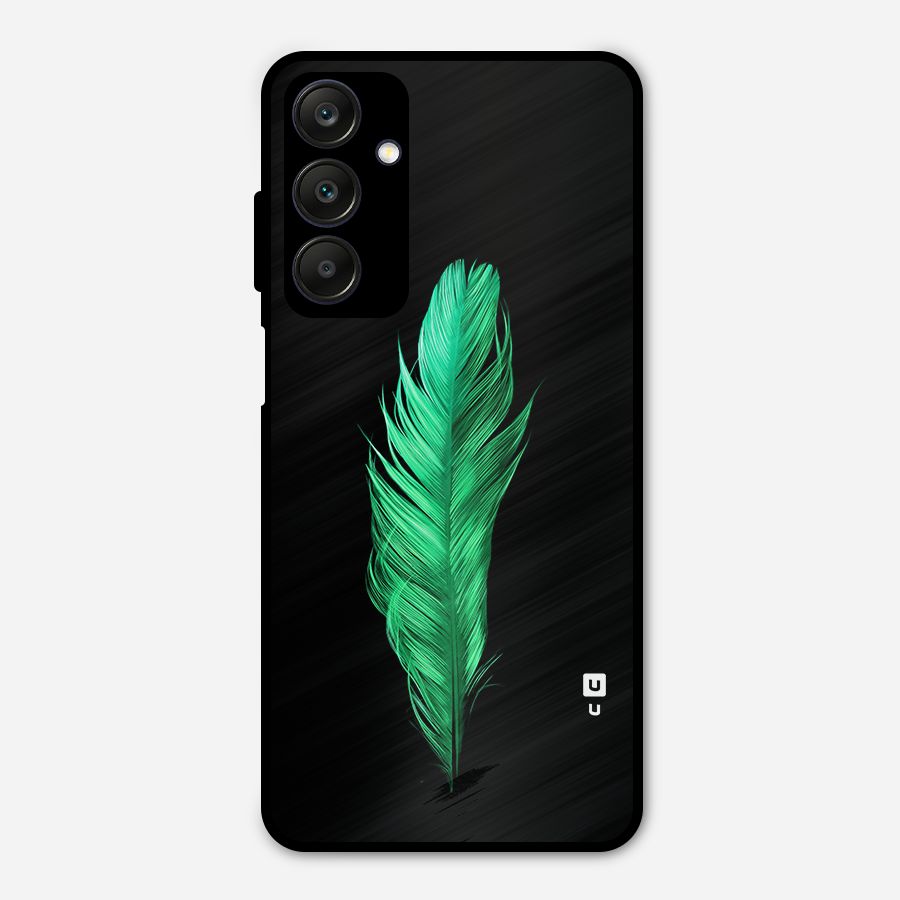 Beautiful Green Feather Metal Back Case for Galaxy A25 5G