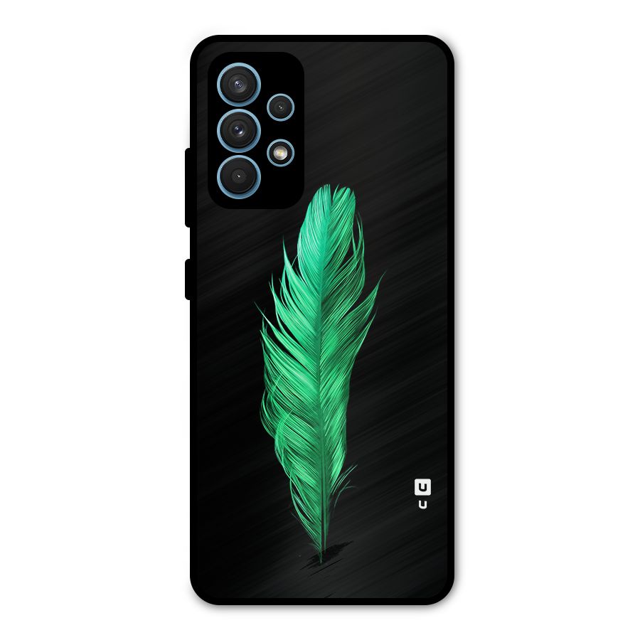 Beautiful Green Feather Metal Back Case for Galaxy A32