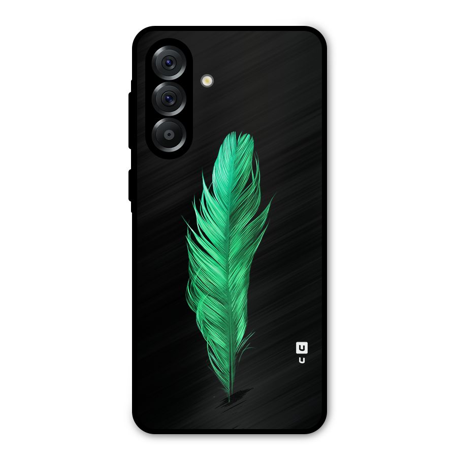 Beautiful Green Feather Metal Back Case for Galaxy A36