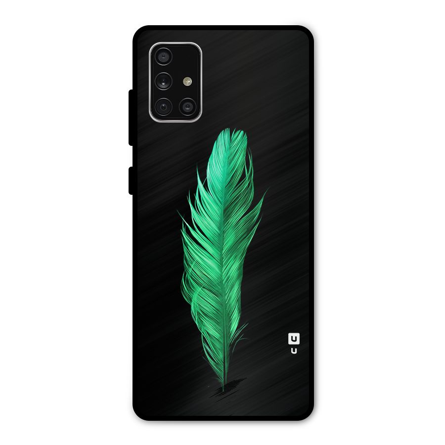 Beautiful Green Feather Metal Back Case for Galaxy A71
