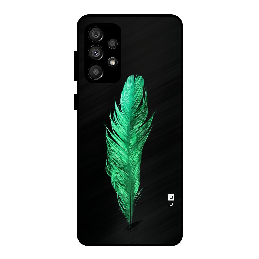 Beautiful Green Feather Metal Back Case for Galaxy A73 5G
