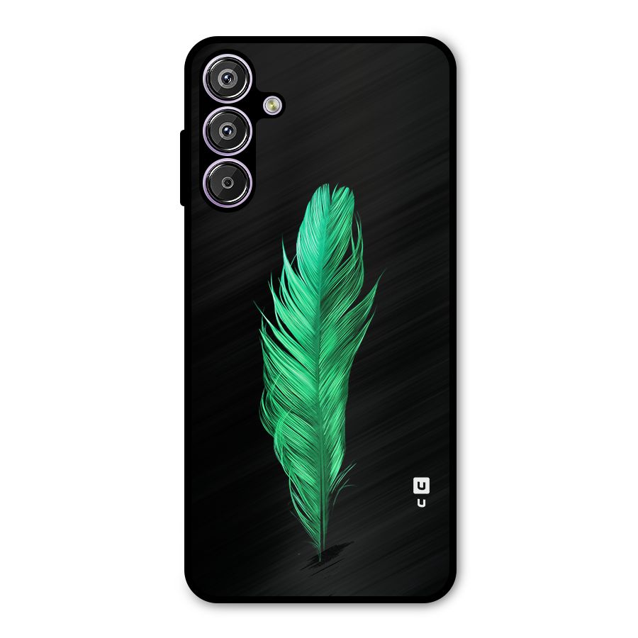 Beautiful Green Feather Metal Back Case for Galaxy F15