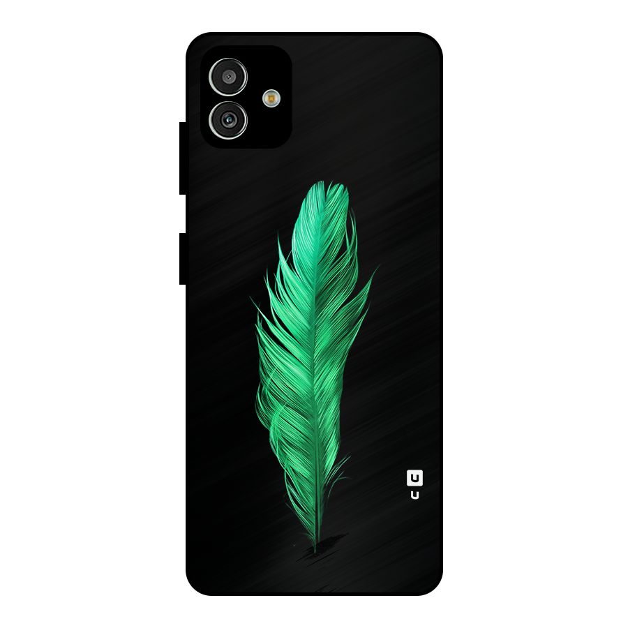 Beautiful Green Feather Metal Back Case for Galaxy M13 5G
