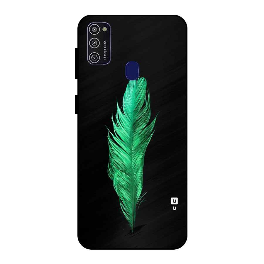 Beautiful Green Feather Metal Back Case for Galaxy M30s